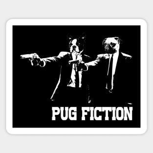 PUG FICTION_white Sticker